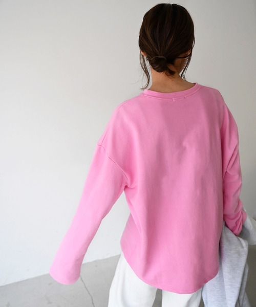 CANAL JEAN（キャナルジーン）の「El mar　カラーミニ裏毛ロングTシャツ（Tシャツ/カットソー・レディース・サックスブルー/ピンク/イエロー/オレンジ/アイボリー・ONE SIZE）」の15枚目の写真