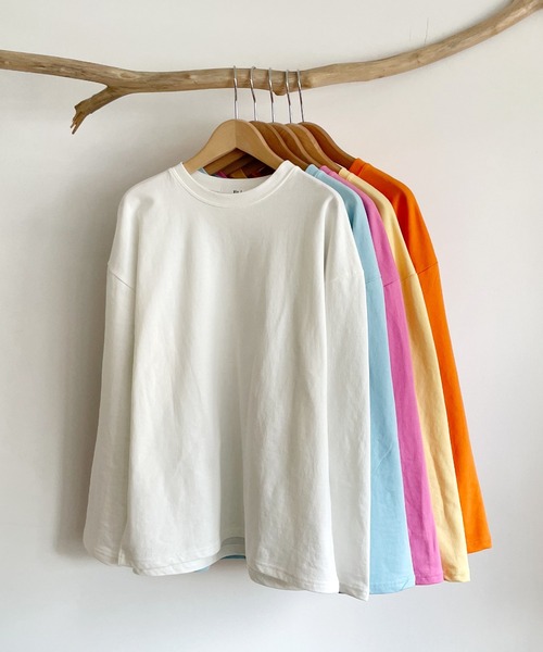 CANAL JEAN（キャナルジーン）の「El mar　カラーミニ裏毛ロングTシャツ（Tシャツ/カットソー・レディース・サックスブルー/ピンク/イエロー/オレンジ/アイボリー・ONE SIZE）」の20枚目の写真