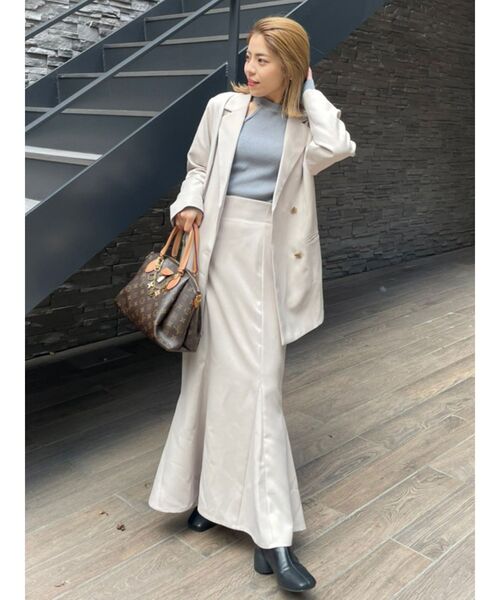 MURUA(ムルーア)の「【セット販売】パウダーツイルダブルオーバージャケット & パウダーツイルマーメイドスカート④(セットアップ・レディース・ブラック/ブラウン/ベージュ/その他1・1/2)」の15枚目の写真