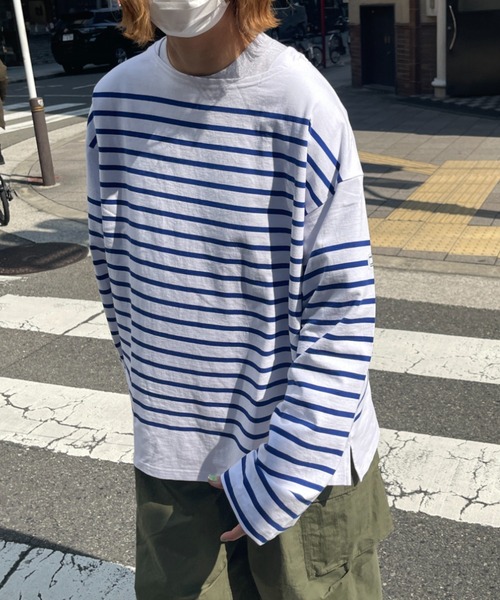 MONT KEMMEL（モンケメル）の「WEB限定/バスクシャツボーダー ロングスリーブT（Tシャツ/カットソー・メンズ・ブラック/ブルー・40/42）」の5枚目の写真