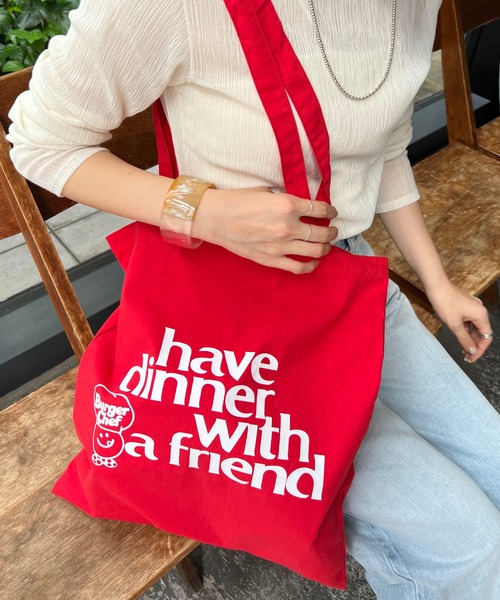 GOOD ROCK SPEED（グッドロックスピード）の「Burger Chef BAG（トートバッグ・レディース・ホワイト/レッド・FREE）」の2枚目の写真