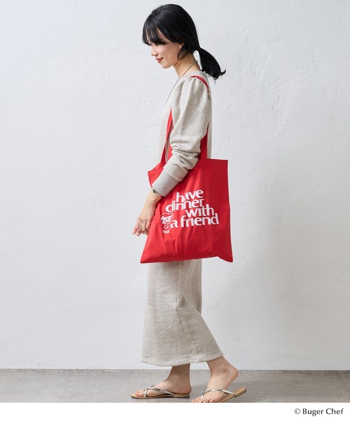 GOOD ROCK SPEED（グッドロックスピード）の「Burger Chef BAG（トートバッグ・レディース・ホワイト/レッド・FREE）」の4枚目の写真