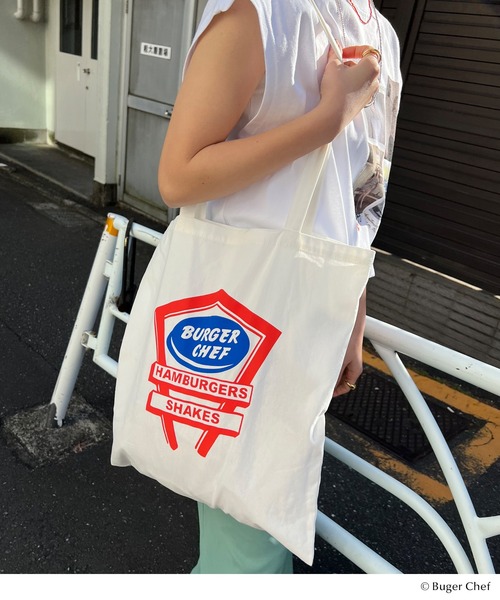 GOOD ROCK SPEED（グッドロックスピード）の「Burger Chef BAG（トートバッグ・レディース・ホワイト/レッド・FREE）」の21枚目の写真