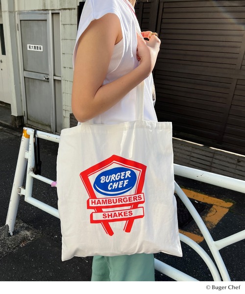 GOOD ROCK SPEED（グッドロックスピード）の「Burger Chef BAG（トートバッグ・レディース・ホワイト/レッド・FREE）」の3枚目の写真