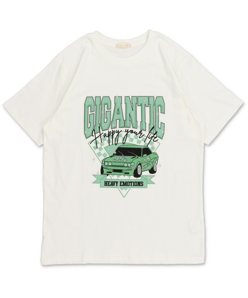 SPINNS(スピンズ)の「【ゆったりシルエット】CARプリントデザイン ビッグシルエットTシャツ(Tシャツ/カットソー・レディース・スミクロ/ブラック×パープル/オートミール/ホワイト×グリーン・ONESIZE)」の13枚目の写真