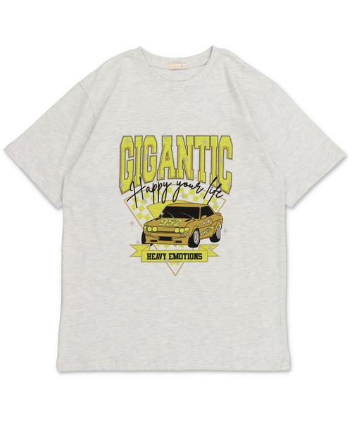 SPINNS(スピンズ)の「【ゆったりシルエット】CARプリントデザイン ビッグシルエットTシャツ(Tシャツ/カットソー・レディース・スミクロ/ブラック×パープル/オートミール/ホワイト×グリーン・ONESIZE)」の18枚目の写真