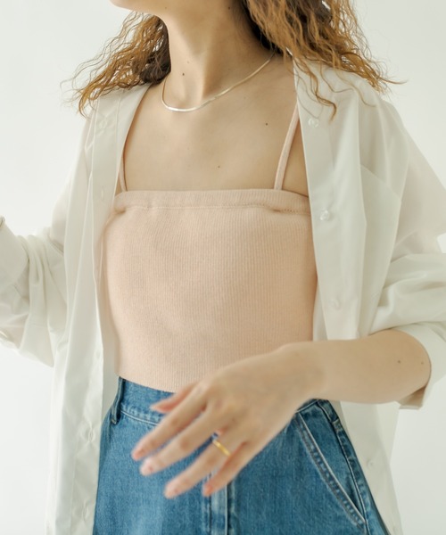 mystic（ミスティック）の「ラメニットビスチェ（その他トップス・レディース・ピンク/ベージュ/グレー/グリーン・FREE）」の4枚目の写真