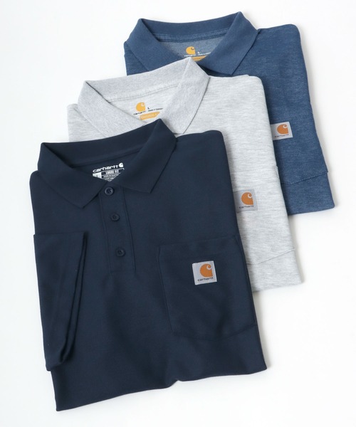 Carhartt（カーハート）の「carhartt（カーハート）ワンポイントロゴ半袖ポロシャツ（ポロシャツ・メンズ・ブラック/ネイビー/グレー/モスグリーン/ブルー系その他・S/M/XL/L）」の5枚目の写真