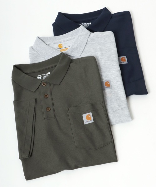 Carhartt（カーハート）の「carhartt（カーハート）ワンポイントロゴ半袖ポロシャツ（ポロシャツ・メンズ・ブラック/ネイビー/グレー/モスグリーン/ブルー系その他・S/M/XL/L）」の4枚目の写真