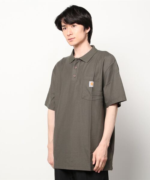 Carhartt（カーハート）の「carhartt（カーハート）ワンポイントロゴ半袖ポロシャツ（ポロシャツ・メンズ・ブラック/ネイビー/グレー/モスグリーン/ブルー系その他・S/M/XL/L）」の18枚目の写真