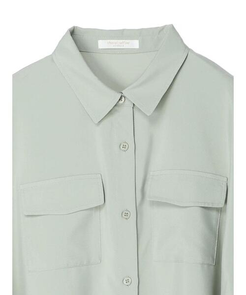 Green Parks(グリーンパークス)の「ポケット付きシャツワンピース(ワンピース・レディース・オフホワイト/ミント/キャメル・FREE)」の14枚目の写真