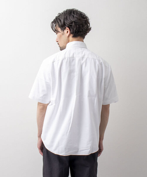美品✨DANTON 半袖 BDシャツ ストライプ スナップボタン ロゴワッペン 美品✨DANTON 半袖 BDシャツ ストライプ スナップボタン ロゴ