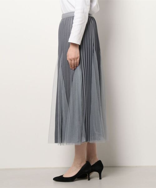 Clice de Paris（クリシェドゥパリス）の「K/プリーツチュールSK（スカート・レディース・ブラック/アイボリー/グレー・ONESIZE）」の4枚目の写真