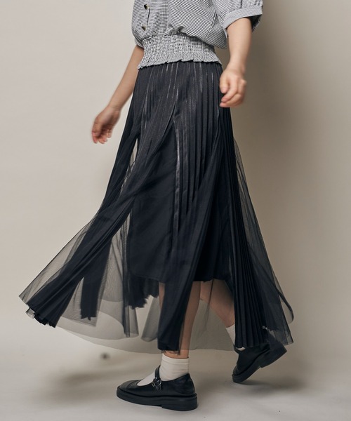 Clice de Paris（クリシェドゥパリス）の「K/プリーツチュールSK（スカート・レディース・ブラック/アイボリー/グレー・ONESIZE）」の7枚目の写真