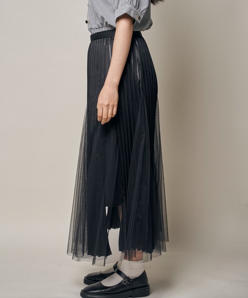 Clice de Paris（クリシェドゥパリス）の「K/プリーツチュールSK（スカート・レディース・ブラック/アイボリー/グレー・ONESIZE）」の9枚目の写真