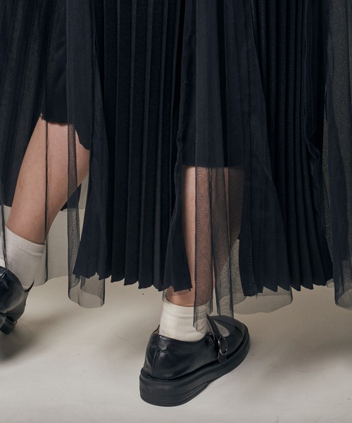 Clice de Paris（クリシェドゥパリス）の「K/プリーツチュールSK（スカート・レディース・ブラック/アイボリー/グレー・ONESIZE）」の12枚目の写真