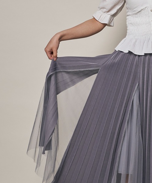 Clice de Paris（クリシェドゥパリス）の「K/プリーツチュールSK（スカート・レディース・ブラック/アイボリー/グレー・ONESIZE）」の17枚目の写真