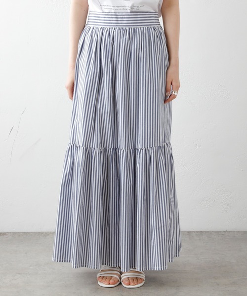 PUAL CE CIN（ピュアルセシン）の「タイプライター先染めストライプスカート（スカート・レディース・その他1/その他2・FREE）」の4枚目の写真