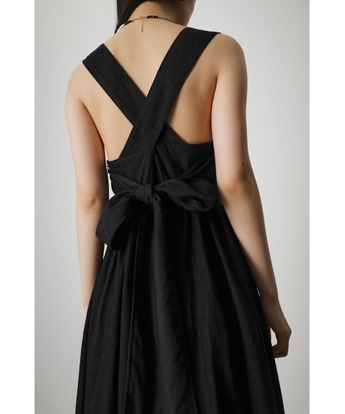 AZUL by moussy（アズールバイマウジー）の「BACK RIBBON LONG FLARE OP/バックリボンロングフレアOP（ワンピース・レディース・ブラック/ブラウン/ブラウン系その他/グリーン系その他・SMALL/MEDIUM）」の22枚目の写真