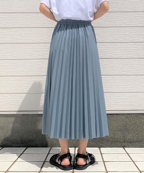 Q（キュー）の「カットプリーツスカート（スカート・レディース・ライトブルー/ベージュ・MEDIUM）」の11枚目の写真