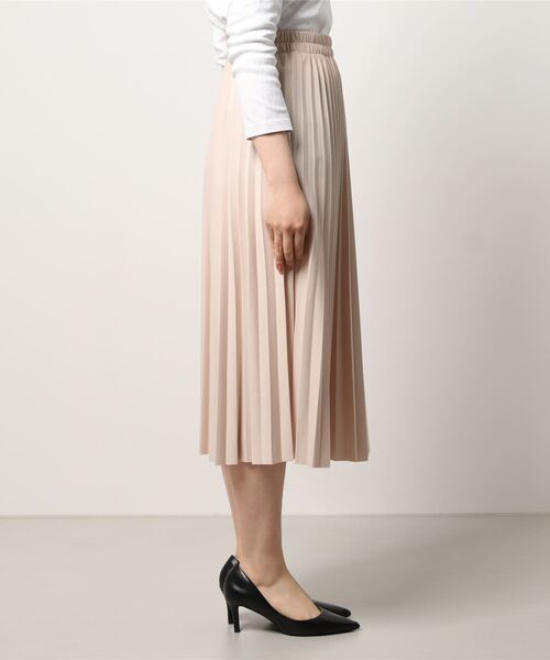 Q（キュー）の「カットプリーツスカート（スカート・レディース・ライトブルー/ベージュ・MEDIUM）」の18枚目の写真