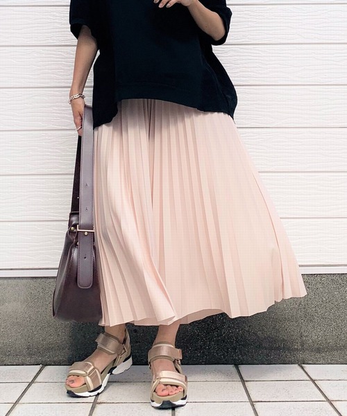 Q（キュー）の「カットプリーツスカート（スカート・レディース・ライトブルー/ベージュ・MEDIUM）」の3枚目の写真