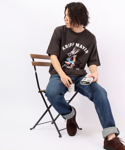 KRIFF MAYER(クリフメイヤー)の「KRIFF MAYER キャンプラビット半袖Tシャツ(Tシャツ/カットソー・メンズ・ベージュ/オフホワイト/グリーン/ホワイト系その他/グレー系その他/ベージュ系その他/チャコール・M/L)」の22枚目の写真