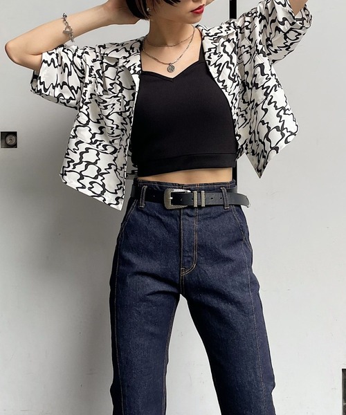 PAGEBOY（ページボーイ）の「ショート開襟アソートシャツ（シャツ/ブラウス・レディース・オフホワイト/ブラック/ブラック系その他/ターコイズブルー・FREE）」の11枚目の写真