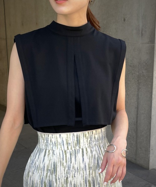 &g'aime（アンジェム）の「【&g’aime】ケープカットトップス（Tシャツ/カットソー・レディース・ブラック/モカ/グレイッシュベージュ・FREE）」の8枚目の写真