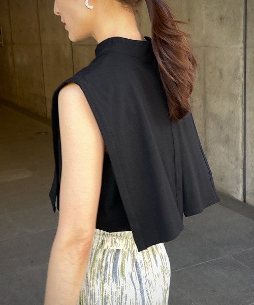 &g'aime（アンジェム）の「【&g’aime】ケープカットトップス（Tシャツ/カットソー・レディース・ブラック/モカ/グレイッシュベージュ・FREE）」の11枚目の写真