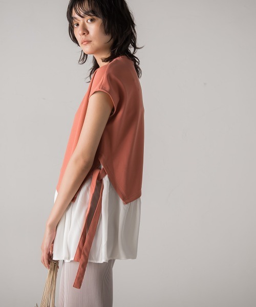 socolla（ソコラ）の「【socolla】楊柳アシメヘムドッキングプルオーバー（Tシャツ/カットソー・レディース・ベージュ/ピンク/ブルー/ブラウン/グレー・M）」の19枚目の写真