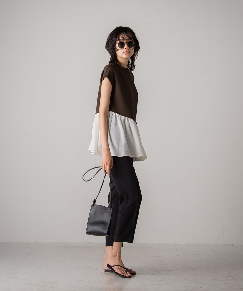 socolla（ソコラ）の「【socolla】楊柳アシメヘムドッキングプルオーバー（Tシャツ/カットソー・レディース・ベージュ/ピンク/ブルー/ブラウン/グレー・M）」の21枚目の写真