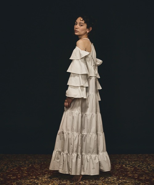 papier（パピエ）の「papier/パピエ/frill cross blouse（シャツ