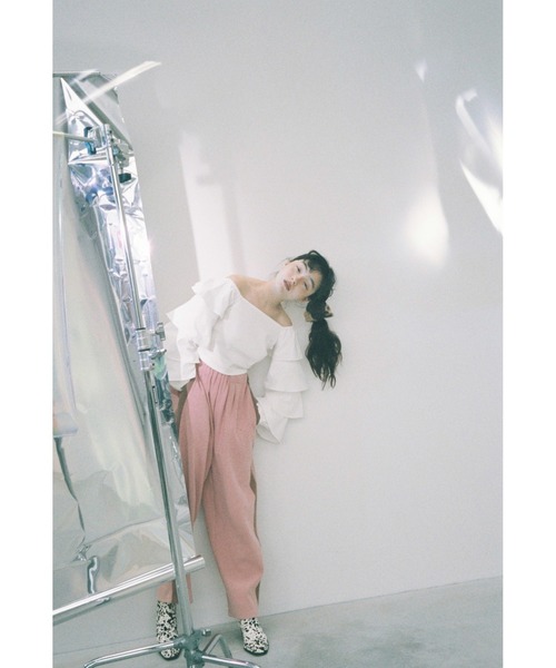 papier パピエ　フリルクロスブラウス papier（パピエ）の「papier/パピエ/frill cross blouse（シャツ