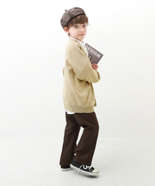 devirock(デビロック)の「綿100% 洗える ビッグシルエット コットンニットカーディガン(カーディガン/ボレロ・キッズ・ブラック/ベージュ/ライトブラウン/ライトカーキ/杢グレー/ヘザーチャコール・110cm/100cm/120cm/130cm/140cm/150cm/160cm)」の10枚目の写真