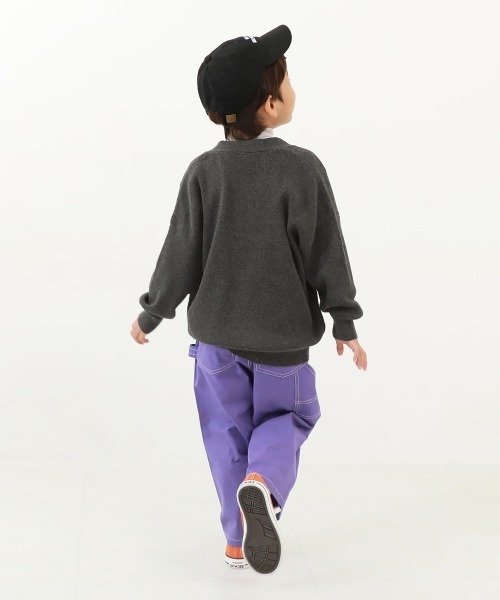 devirock(デビロック)の「綿100% 洗える ビッグシルエット コットンニットカーディガン(カーディガン/ボレロ・キッズ・ブラック/ベージュ/ライトブラウン/ライトカーキ/杢グレー/ヘザーチャコール・110cm/100cm/120cm/130cm/140cm/150cm/160cm)」の14枚目の写真