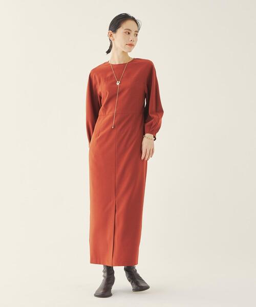 EMMEL REFINES（エメルリファインズ）の「＜EMMEL REFINES（エメル リファインズ）＞EM キリカエ シャーリング ワンピース（ワンピース・レディース・ダークグリーン/オレンジ系その他・M/S）」の14枚目の写真