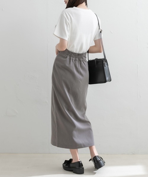 OLIVE des OLIVE（オリーブデオリーブ）の「レイヤードラップ風ビットスリットスカート（スカート・レディース・チャコールグレー/ブラック/ブラウン・FREE）」の11枚目の写真