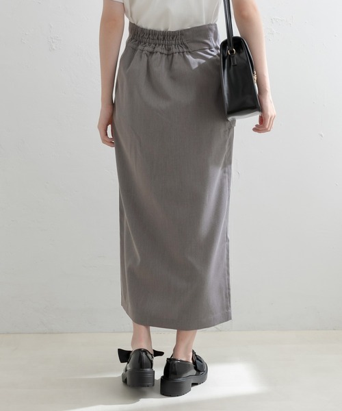 OLIVE des OLIVE（オリーブデオリーブ）の「レイヤードラップ風ビットスリットスカート（スカート・レディース・チャコールグレー/ブラック/ブラウン・FREE）」の8枚目の写真