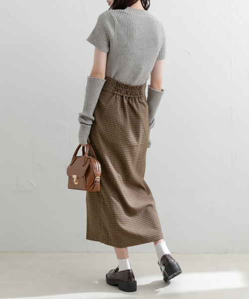 OLIVE des OLIVE（オリーブデオリーブ）の「レイヤードラップ風ビットスリットスカート（スカート・レディース・チャコールグレー/ブラック/ブラウン・FREE）」の18枚目の写真