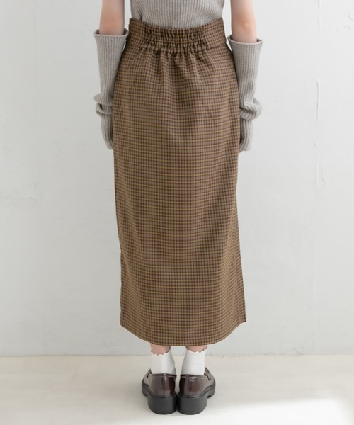 OLIVE des OLIVE（オリーブデオリーブ）の「レイヤードラップ風ビットスリットスカート（スカート・レディース・チャコールグレー/ブラック/ブラウン・FREE）」の6枚目の写真