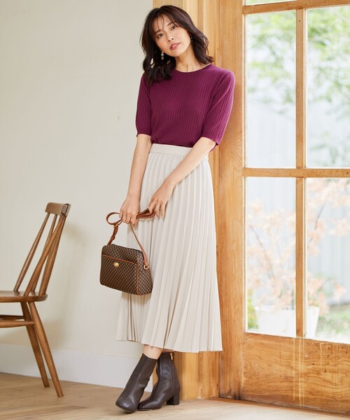 ANY(エニィ)の「【14色展開/洗える】ウーリッシュ プリーツスカート(スカート・レディース・アイボリー系/グリーン系/ワイン系/オレンジ系/ネイビー系/ネイビー系6/グリーン系6/グレー系5/アイボリー系5/ブラウン系6/ブラウン系5/イエロー系/ブルー系/ピーコックグリーン系・2/3/1)」の19枚目の写真