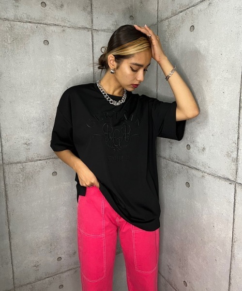 ROGER AND RAW（ロジャーアンドロウ）の「Embroidery T（Tシャツ/カットソー・レディース・ホワイト/ブラック/グリーン・MEDIUM）」の3枚目の写真