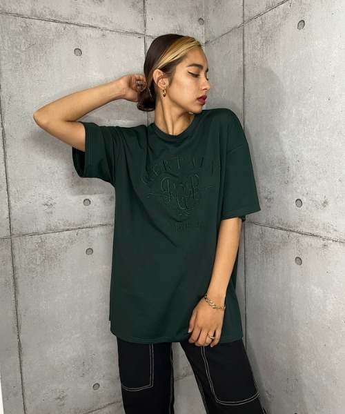 ROGER AND RAW（ロジャーアンドロウ）の「Embroidery T（Tシャツ/カットソー・レディース・ホワイト/ブラック/グリーン・MEDIUM）」の19枚目の写真