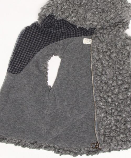 1 + in the family（ワンモア イン ザ ファミリー）の「1+ in the family / ボア フーディー ベスト（ベスト・キッズ・グレー/キャメル・12M/18M/24M/36M/48M）」の12枚目の写真