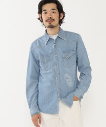 レミレリーフ Chambray シャツ ミリタリーシャツ 長袖 F ベージュ