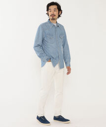 レミレリーフ Chambray シャツ ミリタリーシャツ 長袖 F ベージュ