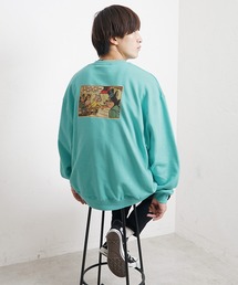 MinoriTY | 【MinoriTY】ビッグシルエットプリントルーズトレーナー デザイントレーナー メンズ プリントパーカー 春服 コットン(スウェット)