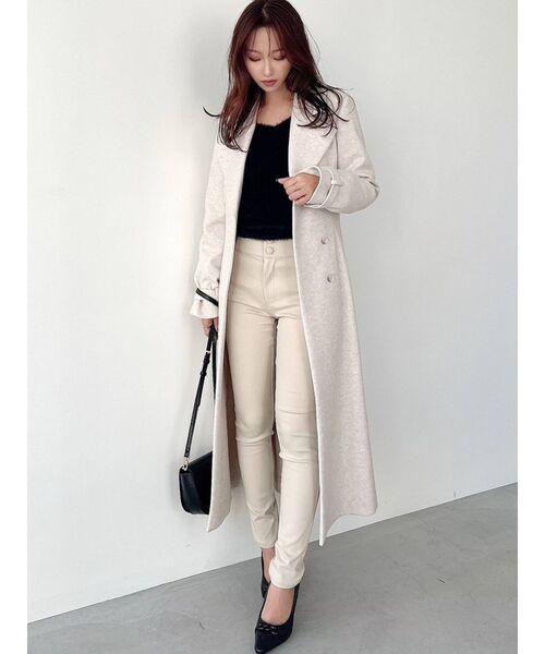 RESEXXY(リゼクシー)の「ビッグカラーロングコート(その他アウター・レディース・ブラック/ベージュ/アイボリー・FREE)」の5枚目の写真