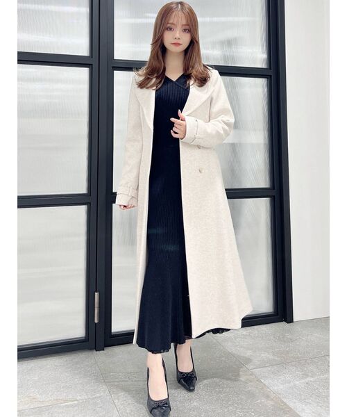 RESEXXY(リゼクシー)の「ビッグカラーロングコート(その他アウター・レディース・ブラック/ベージュ/アイボリー・FREE)」の18枚目の写真